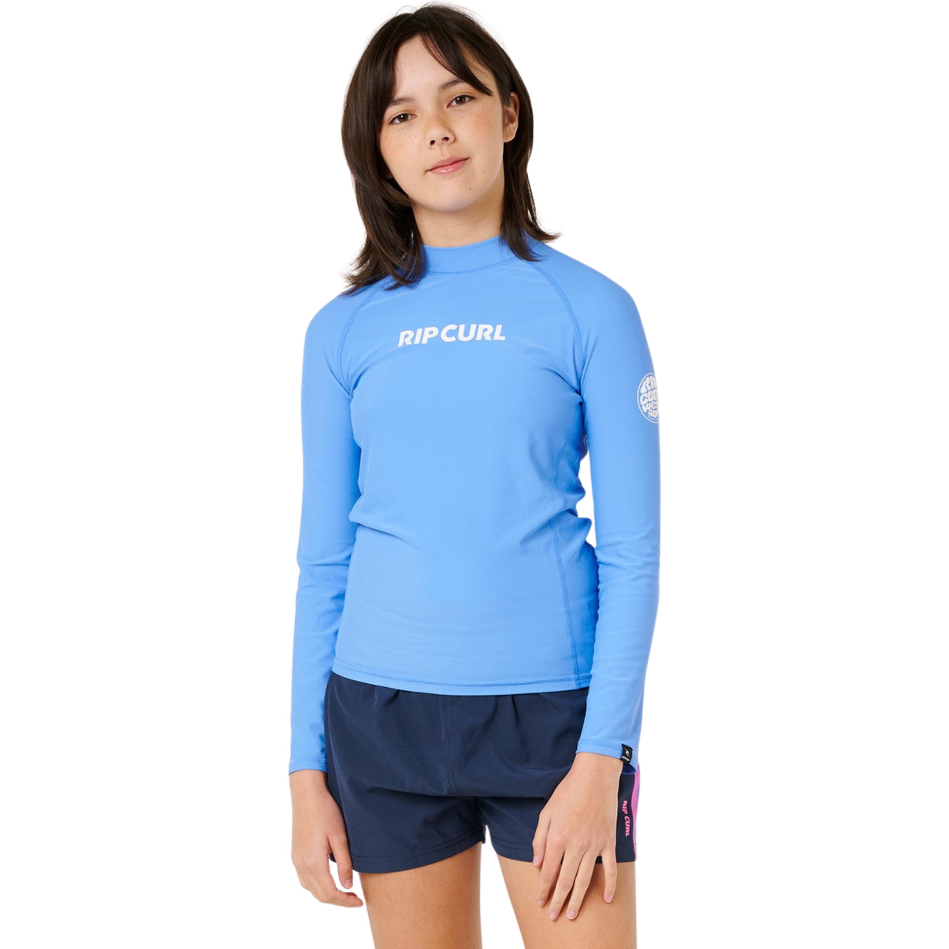 2026 Rip Curl Junior Classic Surf Long Sleeve Rash Vest 14DGRV - Cornflower Blue